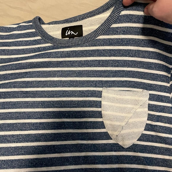 Imperial Motion IM Striped White and Blue Pullover Sweater Women’s Medium - Picture 3 of 7